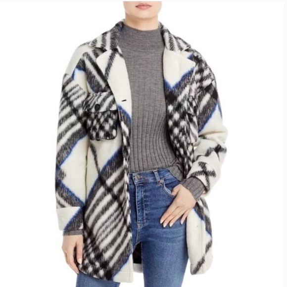 Anine Bing Oakley Multicolored Plaid Oversized Jacket Size XS - Picture 1 of 12